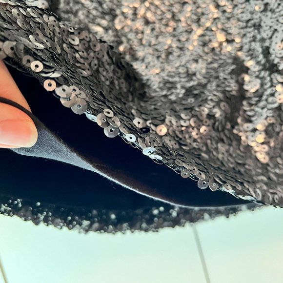 New York & Co Black Sequin Skirt - Pull On - Medium - Picture 3 of 5